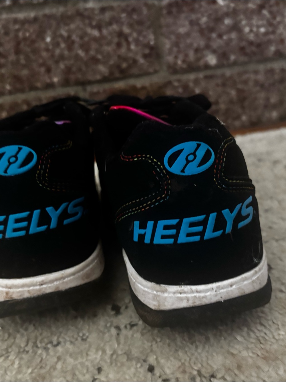 Heelys Kids Black Sneakers with Bright Blue Logo